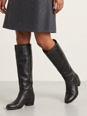 Sam Edelman Loren Black Leather Knee-High‎ Boots Size 6.5